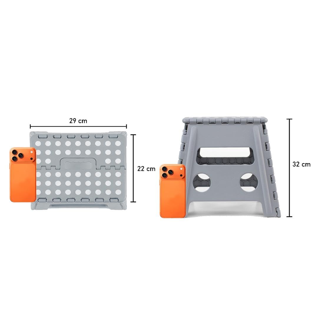 EASY SPEED Taburete Plegable,(29x22x32cm) Antideslizante Banco Plegable Portatil,Capacidad de Carga 150kg Banqueta Plegable, Hecho de Material Plástico PVC, Cocina, El Baño o El Dormitorio,Nergo - 4