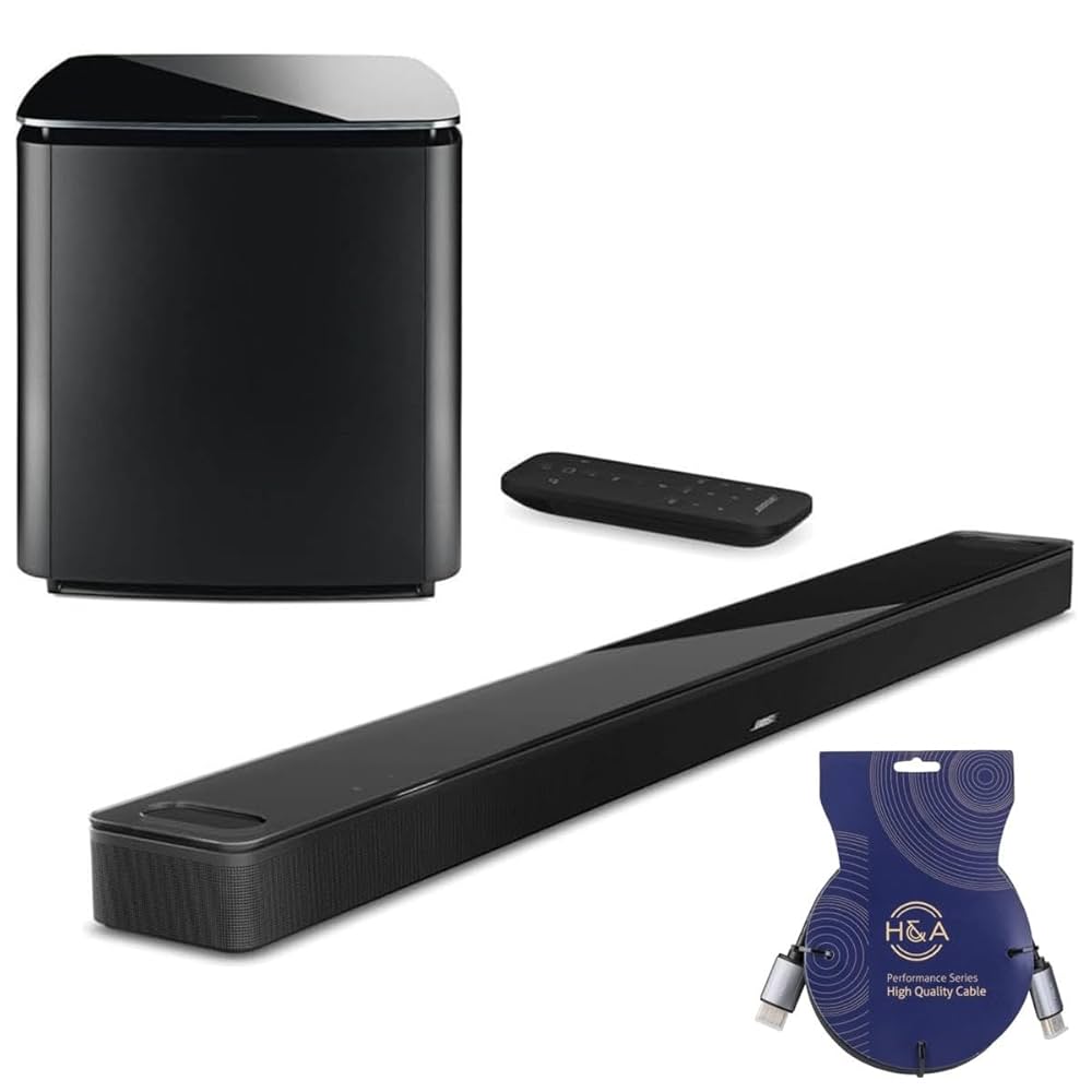 BOSE SOUNDBAR 700 ブラック スピーカー ホームシアター ポーズ Bose Smart Ultra Dolby Atmos Soundbar Speaker, Black, Bundle