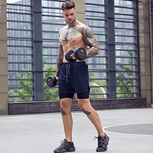 Image of OEBLD Mens Athletic Shorts 2-in-1 Gym Workout Running 7'' Shorts with Towel Loop