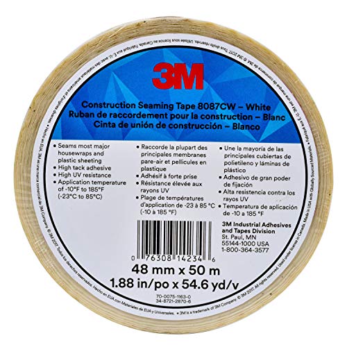 3M Construction Seaming Tape 8087CW, White, 1.89 in x 54.68 yd, 1 Roll