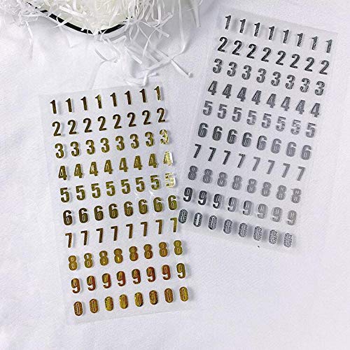 6Sheets 0 To 9 Numbers Stickers Self Adhesive Decoration Embellishment Label Decorative Label For Scrapbook Poster Boards Gifts Diy Crafts (Gold) #TOP4