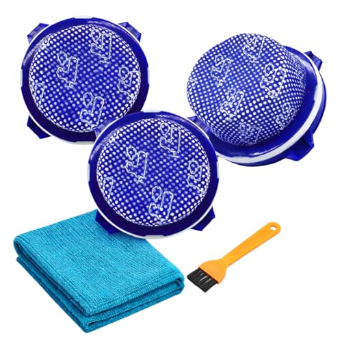 Image of Vacuum Filter Replacement Kit Fit on Samsung Jet 75 Jet 90 Jet 60 Cordless Vacuum, Compatible Samsung Vacuum Parts DJ97-02649A - Includes 3 filters, 1 cleaning brush and 1 microfiber cloth.
