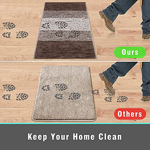 Vaukki Indoor Doormat Door Rug, Non Slip Absorbent Mud Trapper Low-Profile Inside Floor Mats, Soft Machine Washable Small Door Carpet For Entryway (24''X36'', Coffee) #TOP3