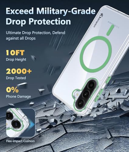 Image of KARWAN Crystal Clear Transparent Back Cover Case with Camera Protection,Compatible with Samsung A36 /A56, Anti Yellow Clear Shockproof Scratch Resistant Case with Magnetic MagEaze Wireless Charging