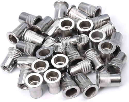 RT SENSE - M6 Rivet Nut, Flat Head, Metric Threaded Insert Nut, Zinc ...
