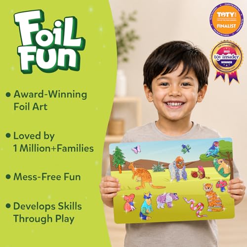 Image of Skillmatics Foil Fun - Animals Mega Pack, No Mess Art for Kids, Craft Kits & Supplies, DIY Creative Activity, Travel Toys, Gifts for Boys & Girls Ages 4, 5, 6, 7, 8, 9, Travel Toys