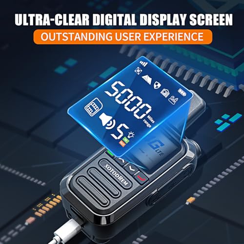 Image of Global Lifetime Free Rapid Walkie Talkies Unlimited Range 4G LTE PoC(Push-to-Talk Over Cellular) Radios Nationwide PTT Two Way Radios Long Distance for Family, Logistics, Company 2pcs with sim Card