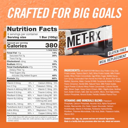 Image of MET-Rx Big 100 Protein Bars, Vanilla Caramel Churro, 30g Protein, 9 Ct