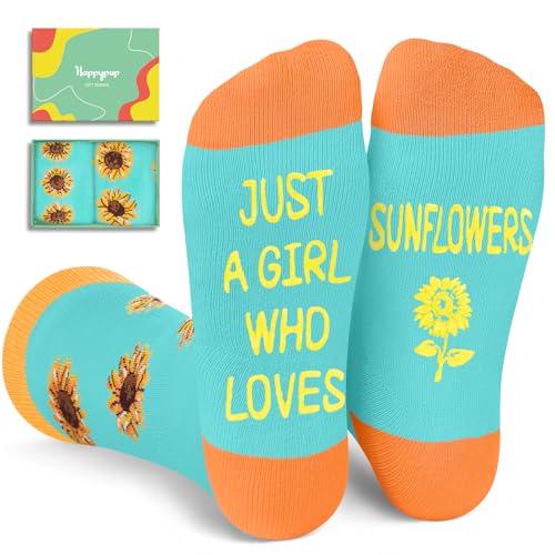 HAPPYPOP Plant Gifts - Stawberry Banana Pickle Cherry Sunflower Socks for Women