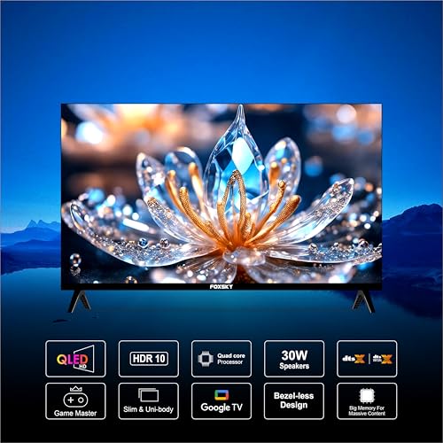 Image of Foxsky 80 cm (32 inch) Frameless Series QLED HD Ready Google Smart TV FS32GATV (Black)