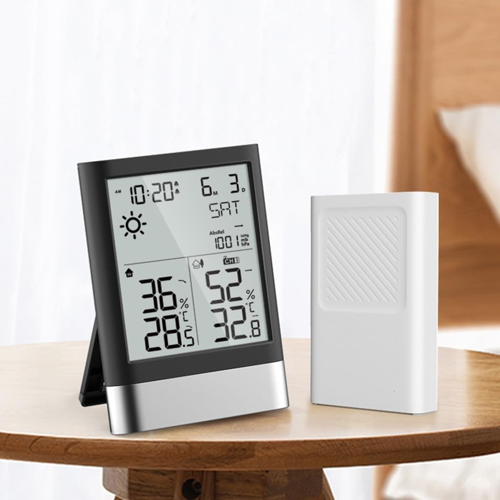Multi-Functional Weather Clock Temperature and Hygrometer with Outdoor Machine Dedicated