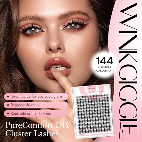 Image of Manga Lash Clusters Wispy Eyelash Clusters with spikes, 144pcs D Curled Natural Volume Lash Extensions with Soft Ultra-thin Band, 10-16mm (F03)