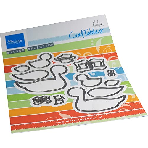 Marianne Design Craftables, Ducks by Marleen, for Paper Craft Projects Silver or White, One Size