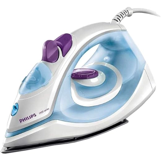 Philips Steam Iron GC1905/21 (World no. 1 Ironing Brand) – Black non-stick soleplate, Powerful 17gm/min steam output & 1300 W Quick heat-up