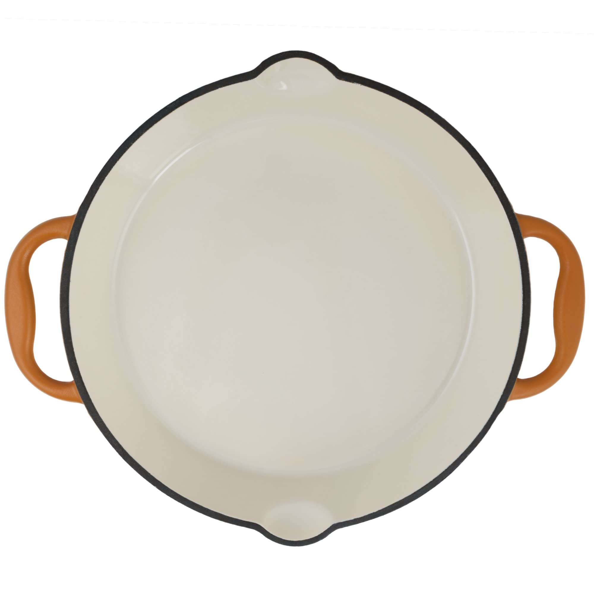 Mahlzeit Padella in Ghisa Smaltata, Ø 29 cm, Padella in Ghisa con Due Manici e Due Beccucci, Adatta per Induzione