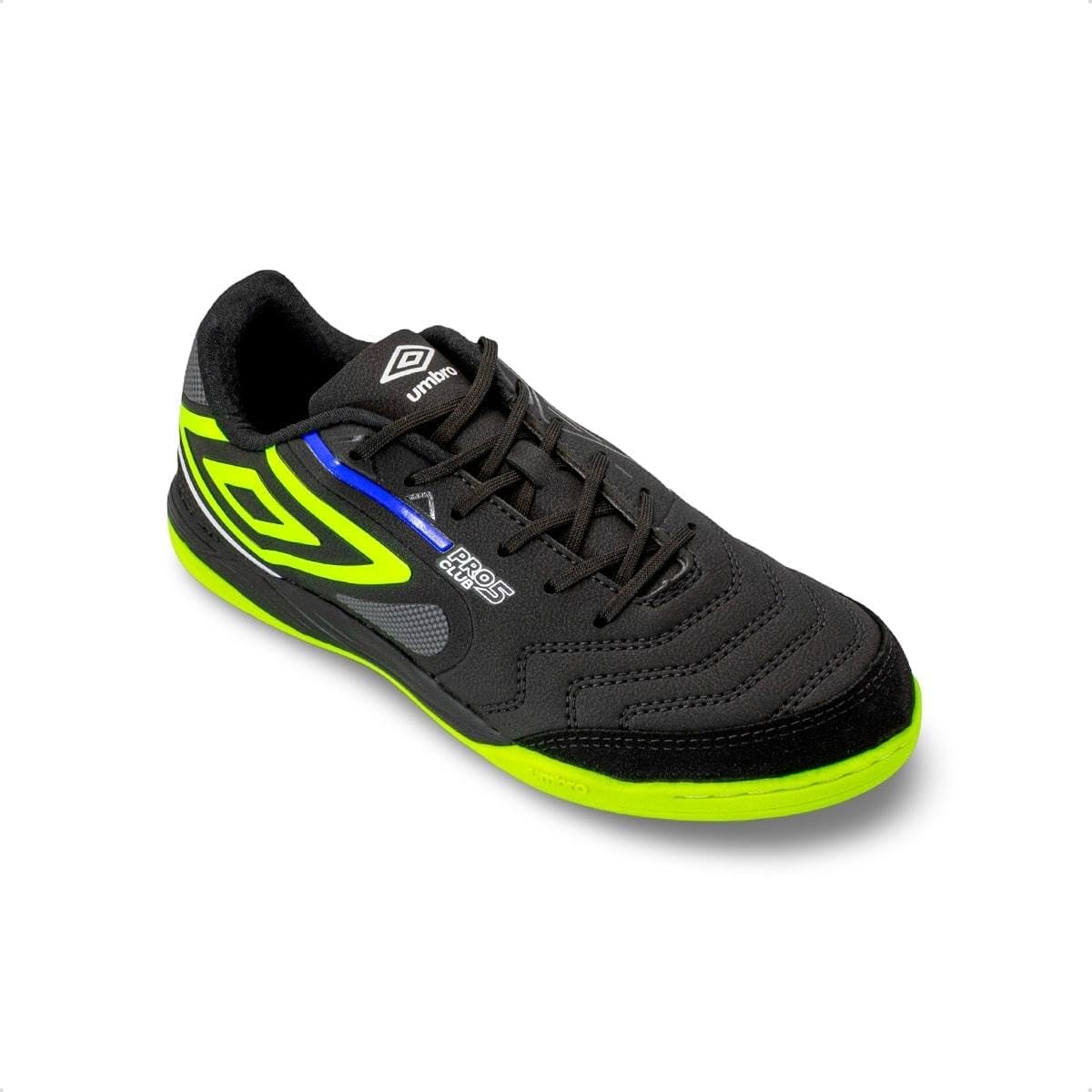 Chuteira Futsal Umbro Pro 5 Bump Club Preto/limão/royal U01fb042-160 45 Chuteira Futsal Umbro Pro 5 Bump Club Preto/limão/royal U01fb042-160 45
