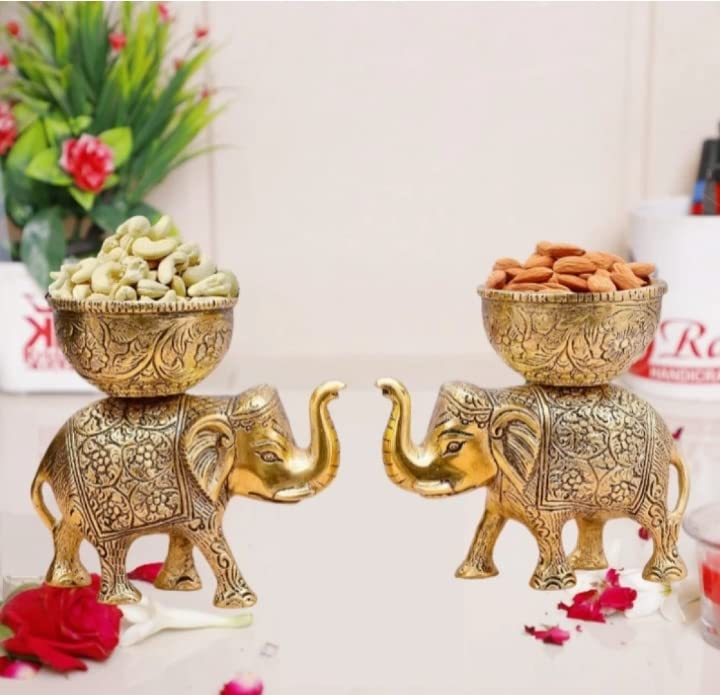 LABHCART-Brass-Elephant-Urli-Bowl-Ethnic-Design-Uruli-Pot-for-Home-Decor-Floating-Flowers-Candle-Lamps-Temple-Room-Traditional-Diwali-Decoration-Gift