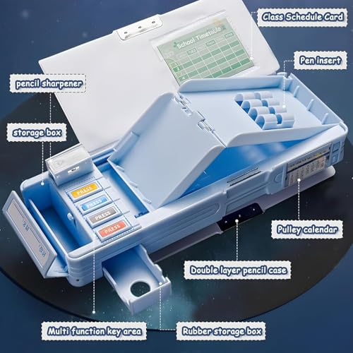 Image of Plastic Magnetic Space Compass Box Multifunctional Pencil Box for Kids Magnetic Compass Space Theme Return Gifts for Boys & Girls(Accessories Not Included), Navy Blue