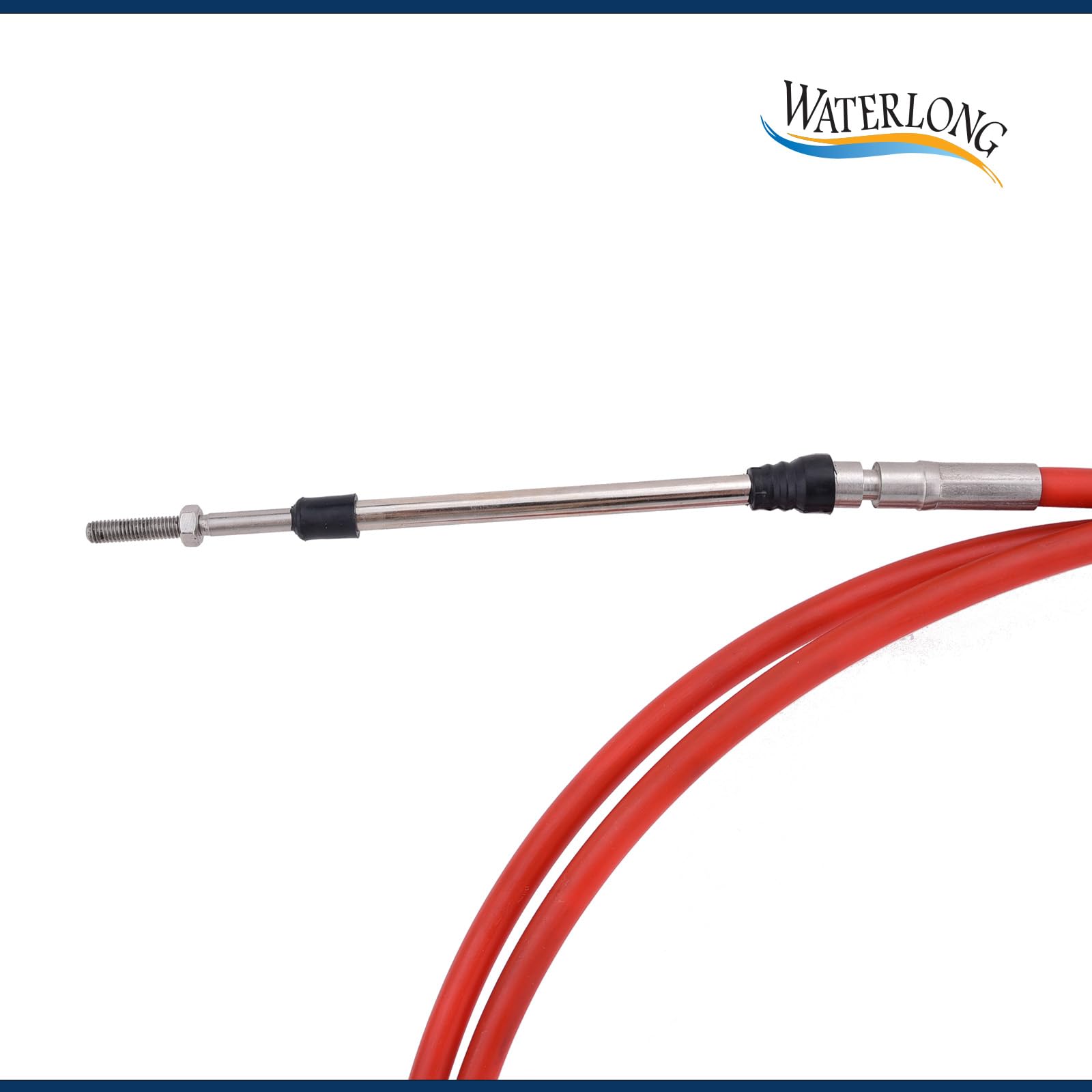 WATERLONG Boat Throttle Control Cable 8.2 Feet (Red) Outboard Rotary Steering Cable for Most Single Station Boats
