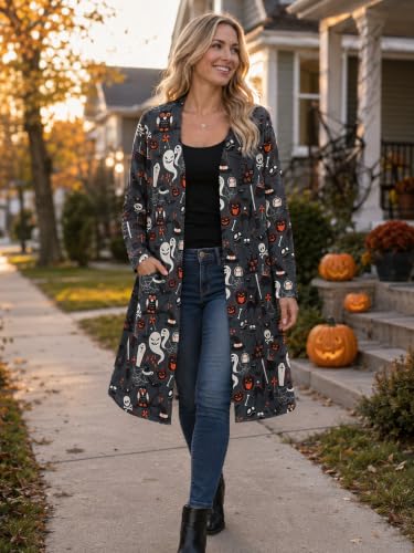 Image of Womens Leopard Print Cardigan Lightweight Long Sleeve Open Front Fall Cardigans S-XXL