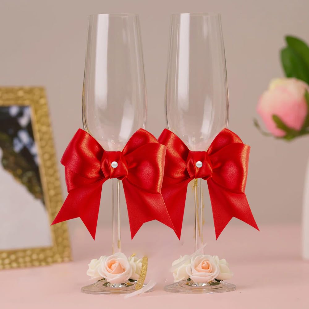 Rode cadeaulint, kerstlint, satijnen lint, 23 m, 4 cm breed, decoratief lint, dik stoffen lint voor bruiloft, Halloween, doop, Valentijnsdag, doe-het-zelf handwerk, geschenkverpakking, knutselen