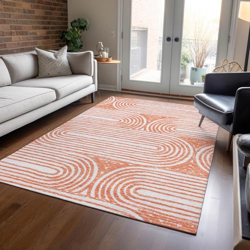 Addison Rugs Chantille ACN140 Naranja 3' x 5' Alfombra Interior Exterior miniatura 2