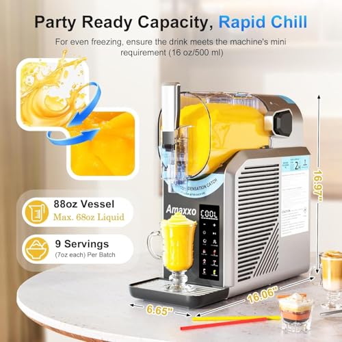 Image of Slushie Machine for Home 15-60Mins - 88oz Slushy Machine Maker No Ice Needed Self Cleaning, Frozen Drink Machine, 7 Preset Programs for Margarita, Frappes, Milkshakes, Soda, Fruit Juice Slushies