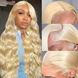 Cypha 613 Lace Front Wig Human Hair 180% Density Blonde Wig Human Hair HD Transparent Lace 13x4 Body Wave Blonde Lace Front Wigs Human Hair Pre Plucked 613 HD Lace Frontal Wig (22 Inch) 22 I