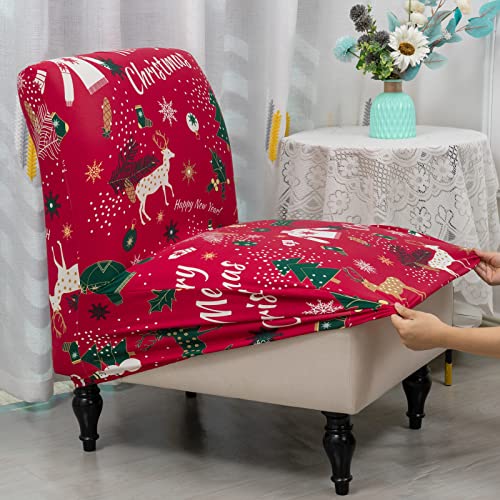 Armless-Accent-Slipper-Chair-Cover-SlipcoverStretch-Spandex-Printed-Removable-Non-Slip-Silp-Cover-for-Accent-Chair-Without-Arms-Furniture-Protector-for-Living-Dining-RoomRed1 Armless Accent Slipper Chair Cover SlipcoverStretch Spandex Printed Removable Non Slip Silp Cover for Accent Chair Without Arms Furniture Protector for Living Dining RoomRed1