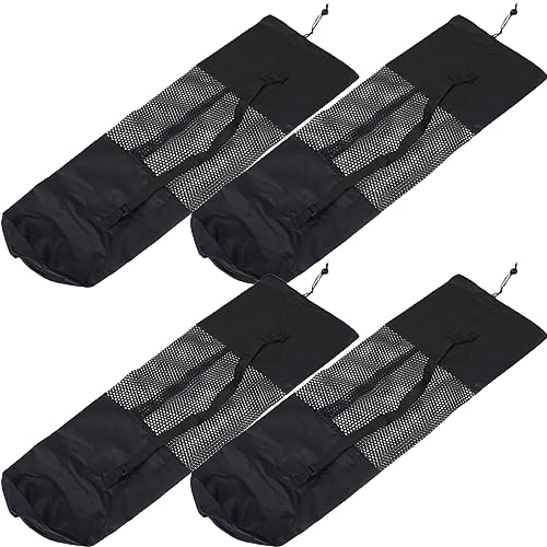 JOINPAYA 4pcs Yoga Mat Breathable Mesh Design Drawstring Closure Portable Yoga Pad Storage for Outdoor Sports Fits Mats Convenient and Stylish