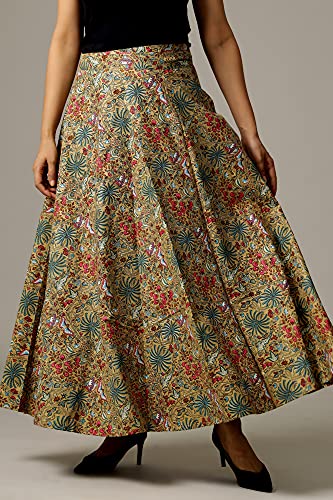 Image of Ravaiyaa - Attitude is everything Cotton Hand Block Floral Printed Wrap Around Women's Free Size Skirt Rapron
