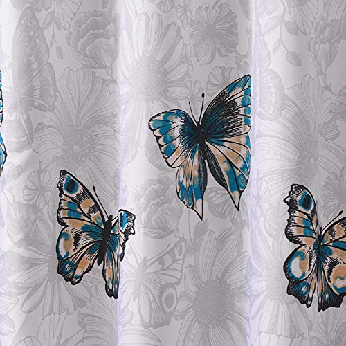 GONOVE Shower Curtain for Bathroom 180 x 200 cm Mildew Resistant Waterproof Polyester Fabric Butterfly Shower Curtain Liner Washable Bath Curtain with Hooks - Image 3