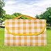 Gralara Picnic Beach Mat Picnic Mat Lightweight 78.74inchx78.74inch Camping Blanket for Park Backpacking Spring Barbecue Fishing, Yellow
