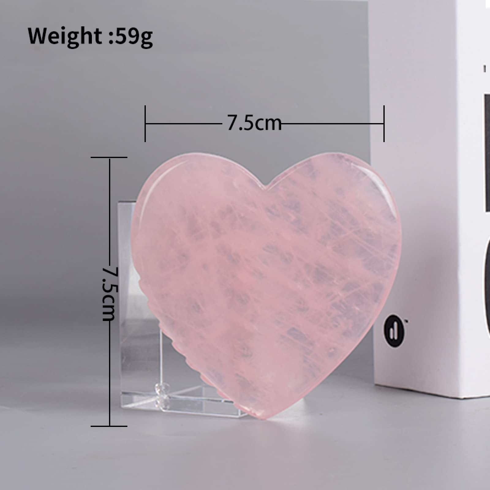Cuarzo Rosa Natural Amor-Corazón Masaje Diente de Sierra Gua Sha Herramienta Raspado Cuello Cuidado de la Cara Cristal Piedra Salud Masajeador Corporal, 1 Piezas Inicio Colecciones