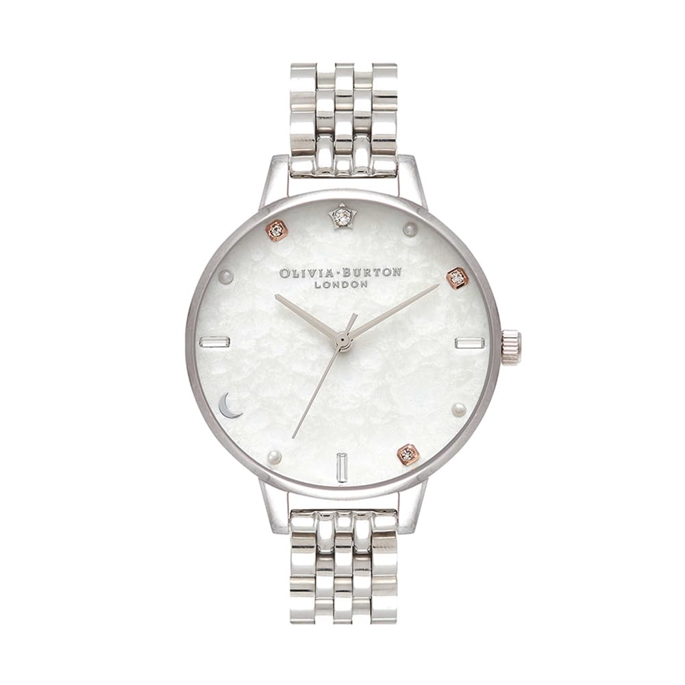 Olivia Burton Analogue Quartz Watch for Women CELESTIAL Collection with Silver Stainless Steel Bracelet - OB16GD30