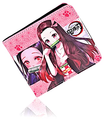 Roffatide Anime Demon Slayer Kamado Nezuko Portefeuilles en Cuir Artificiel Mince Portefeuille À...