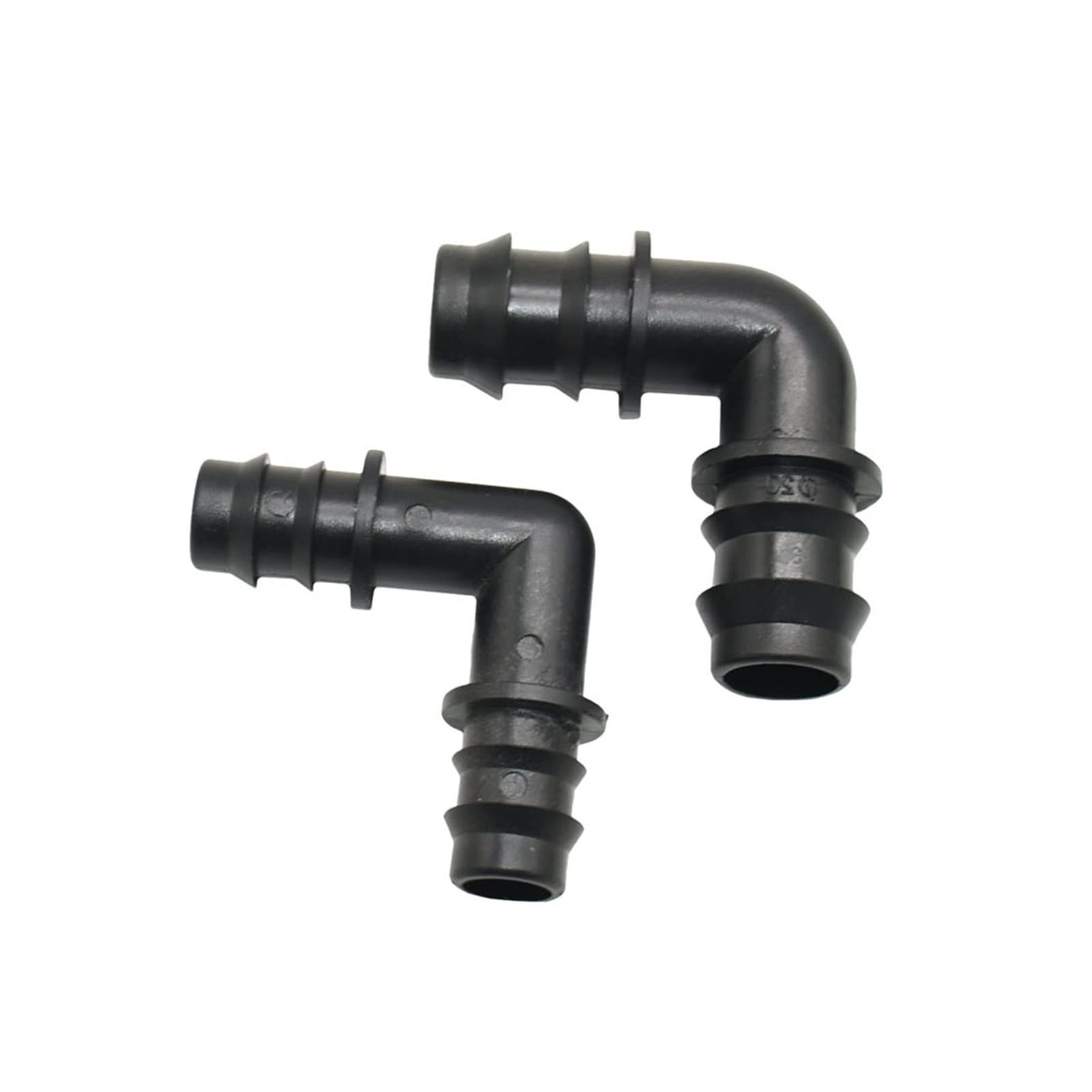 Adaptador de conector de manguera 100 piezas de 16 mm 20 mm de manguera de jardín Conector de codo de codo 1/2 3/4 pulgada EDUCACIÓN FÍSICA Conector de la tubería de agua de la manguera de 90 grados