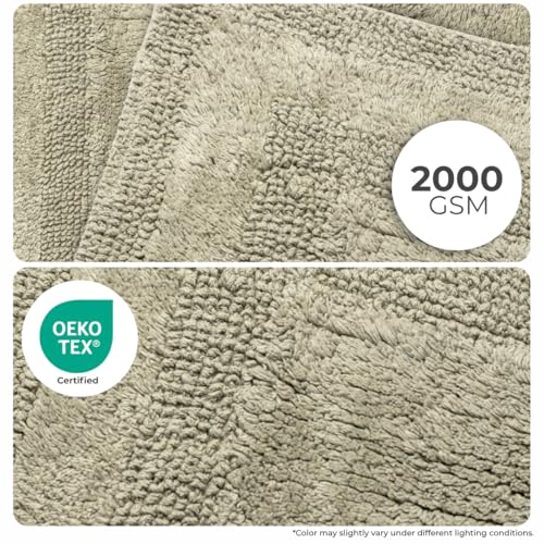 Image of Cotton Reversible Tufted Bath Mat - 2000 GSM, 40 x 60 cm (Green)
