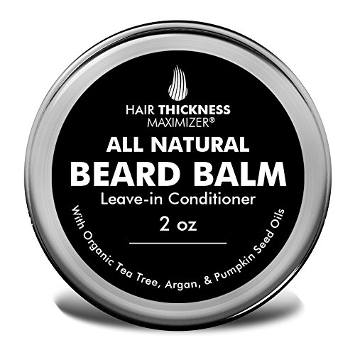 Best Beard Balm for Men by Hair Thickness Maximizer. All Natural Unscented Leave