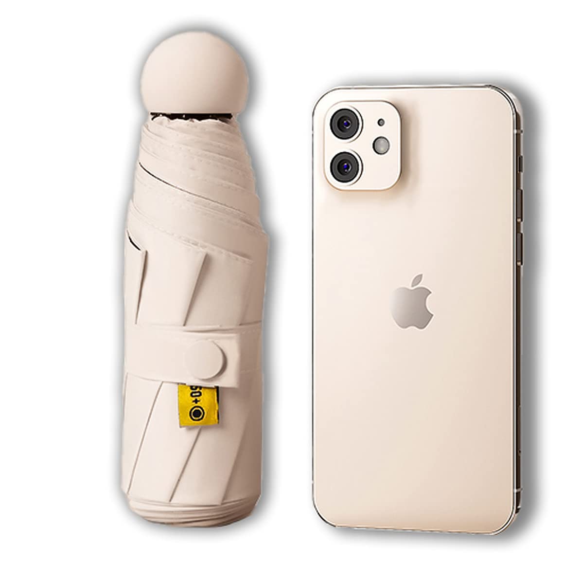 3 fold Umbrella for Men, Women, Kids Girls, Boys Umberallas for Rain & Sun Waterproof Windproof Umbrella with Cover Auto Close (Beige)