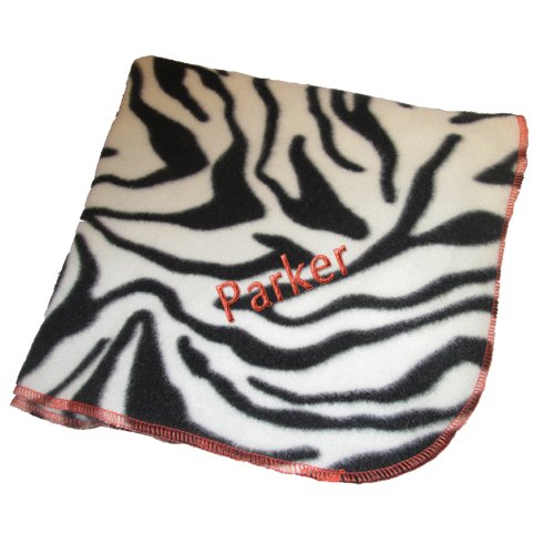 Buy aBaby Personalized Zebra Fleece Blanket, Orange, Name Parker Online