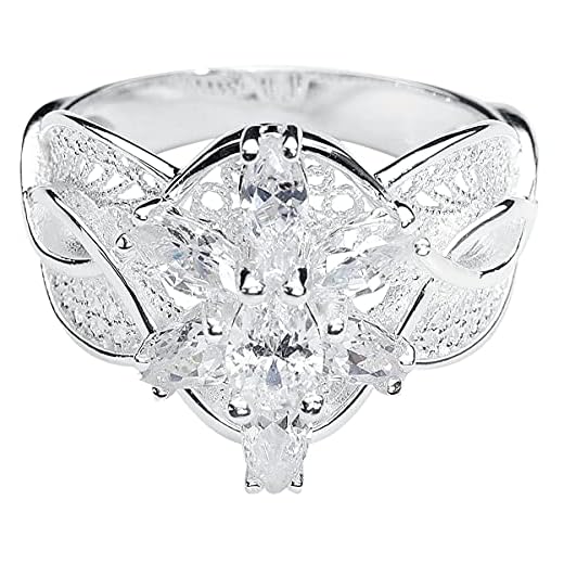 Sagan om ringen Arwens Evenstar ring silverfärgad 66