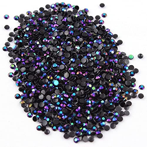 LINOCBlack 2mm,3mm,4mm Nail Art Resin Jelly Rhinestone Round Flatback For DIY Nail Art Accessories