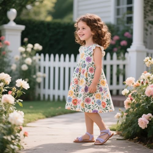Image of GINFIVE Toddler Girls Sandals Little Girls Kids Summer Shoes Toddler Sandals