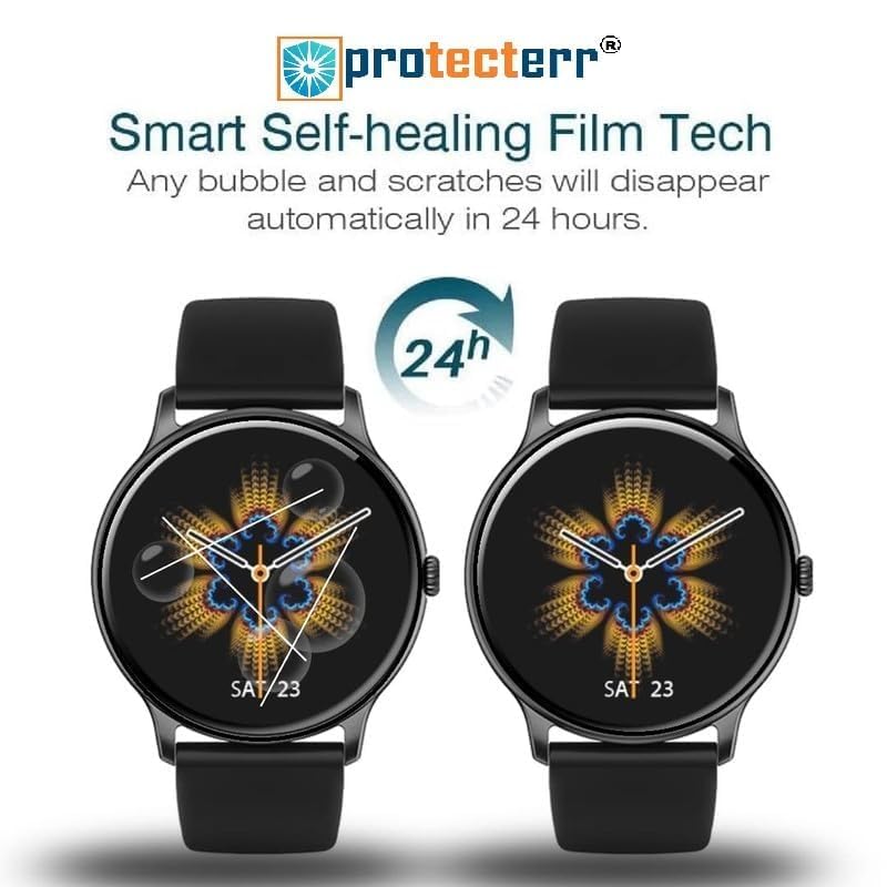 Image of 2-Pack Screen Guard for NoiseFit Crew 1.38 inch inch Smartwatch Protector | Flexible, Unbreakable, Bubble-Free Installation | Not Tempered Glass | Edge-to-Edge Coverage