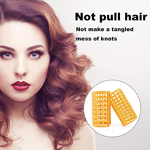 50 Pieces Snap On Hair Roller Plastic Hair Roller No Heat Curlers Clips With Steel Pintail Comb For Long Hair Short Hair Styling Salon Hair Curling Tool #TOP4