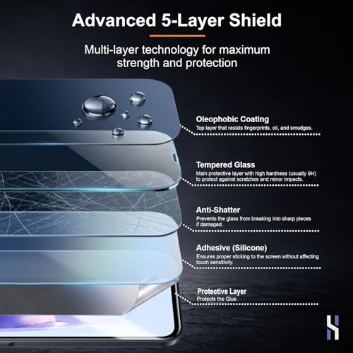 Image of Tempered Glass for Samsung Galaxy A35 | A55 | M35 (6.6 Inch) Military Grade 9H Screen Guard, Anti-Scratch, Shatterproof, Edge-to-Edge Full Coverage - Black Border