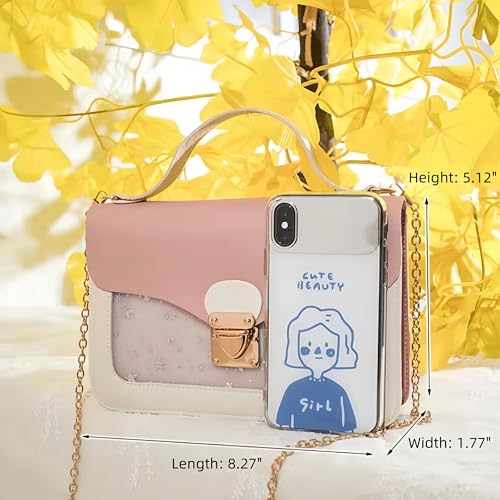 Shoulder Bag,PU Leather Fashion Princess Crossbody Bag,Chain Detachable Three-Layer Interlayer Bag2