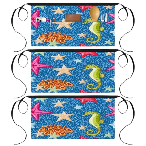 Demi-tablier pour cuisine pâtisserie nettoyage de la maison lot de 3