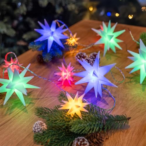 Bonetti LED Sternen-Lichterkette | leuchtet warm-weiß oder bunt |...